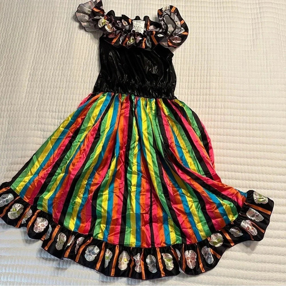 Kids Rainbow Sugar Skull Costume - Picture 7 of 12